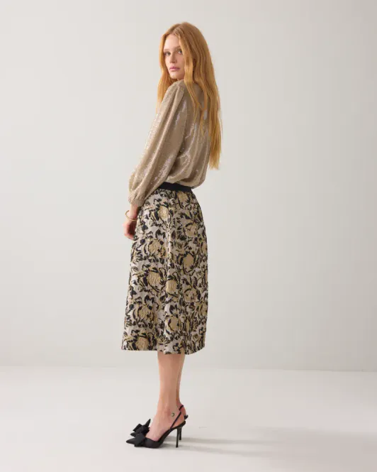 Hovedbilde Summum jacquard skjørt, naturhvit med ...