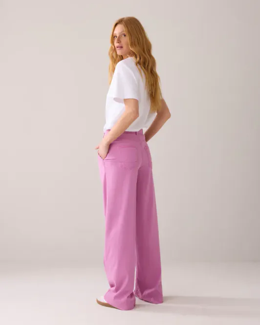 Hovedbilde Summum wide leg tencel trousers, naturhvit og ...