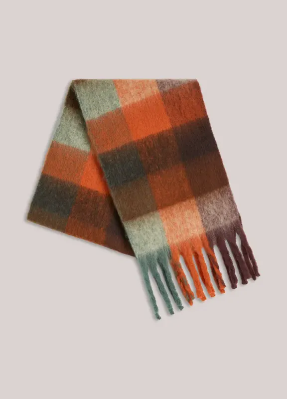 Summum brushed check scarf, multicolor