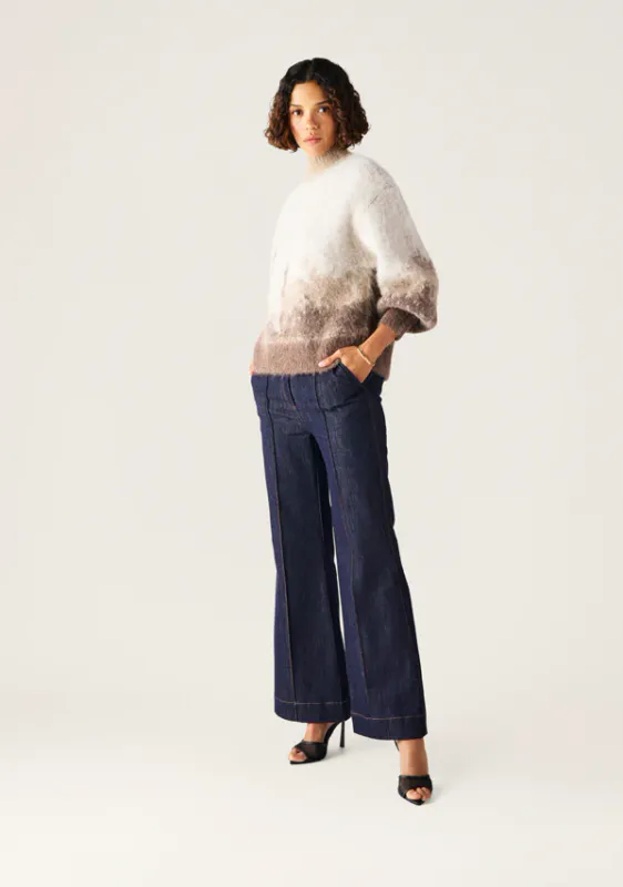 MOS Colette knit jumper, naturhvit med brunt mønster