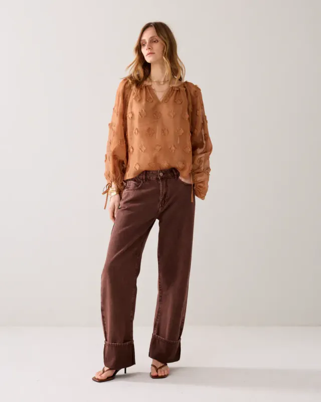 Summum, baggy loose jeans, coffee