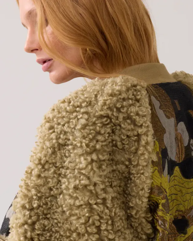 Summum Jacquard-teddy bomber, multicolor