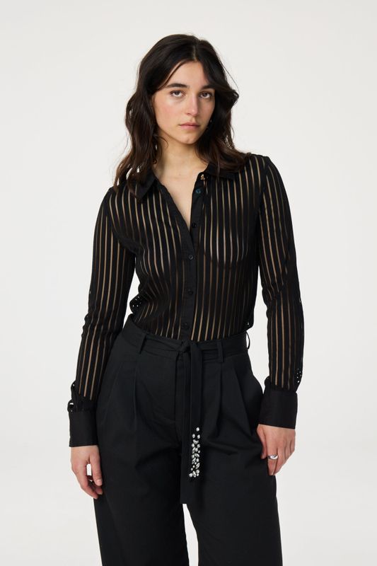 Fabienne Chapot, Georgia Bluse, sort og burgunder