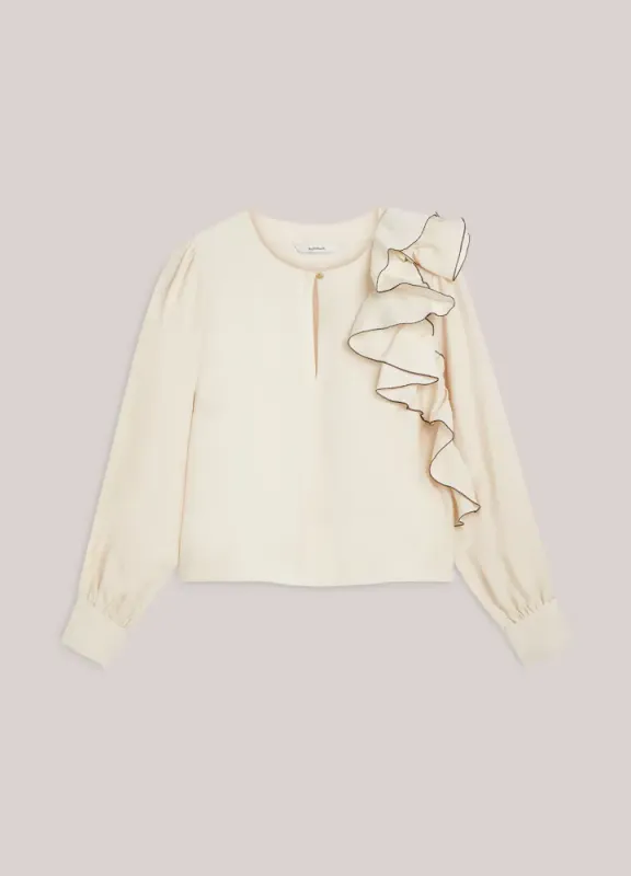 Summum top long sleeve, ivory black