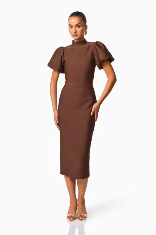 Elliatt Ella midi dress, brun