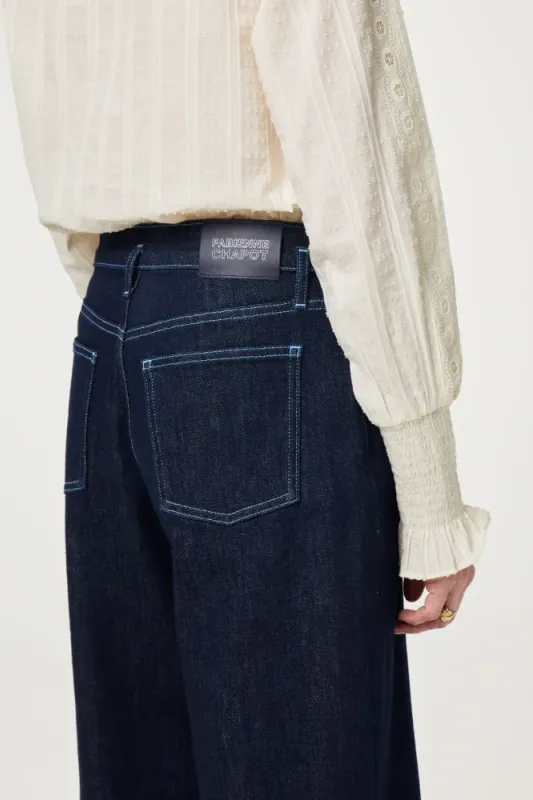 Fabienne Lucy Wide Leg jeans, mørkeblå