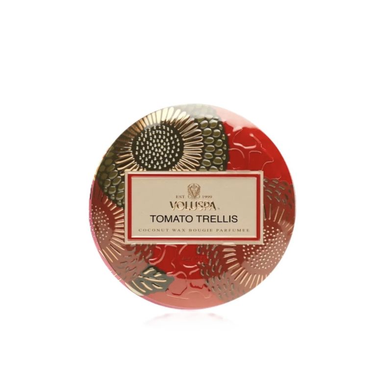 Voluspa Mini Tin Candle tomato trellis