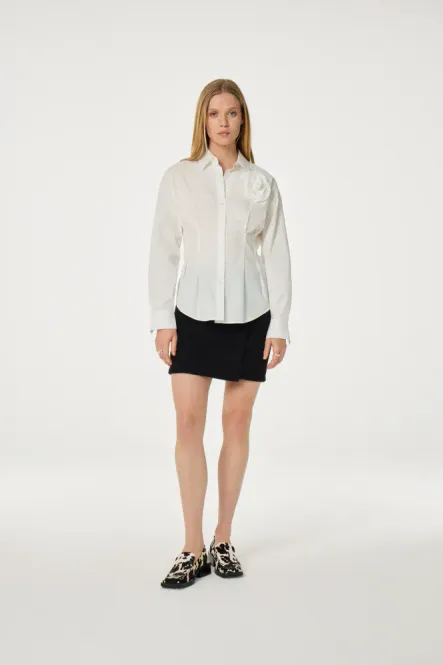 Hovedbilde Fabienne Iryna Blouse, hvit og lys stripet blå