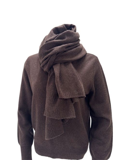 Hovedbilde Amuse Knitted Scarf Sia black, choko, greige
