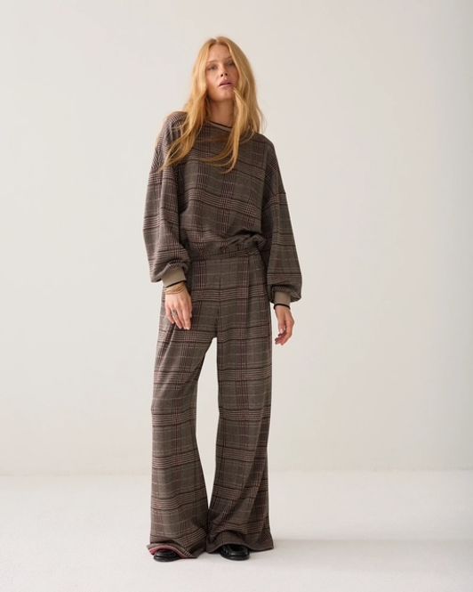 Hovedbilde Summum wide leg trouser check jackuard, ...