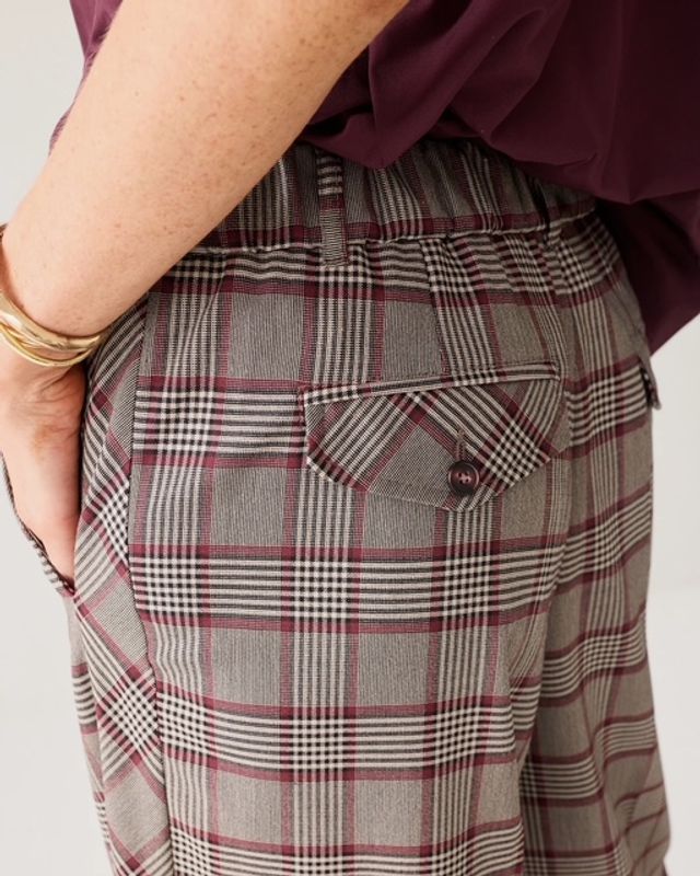 Summum trousers check, burgunder