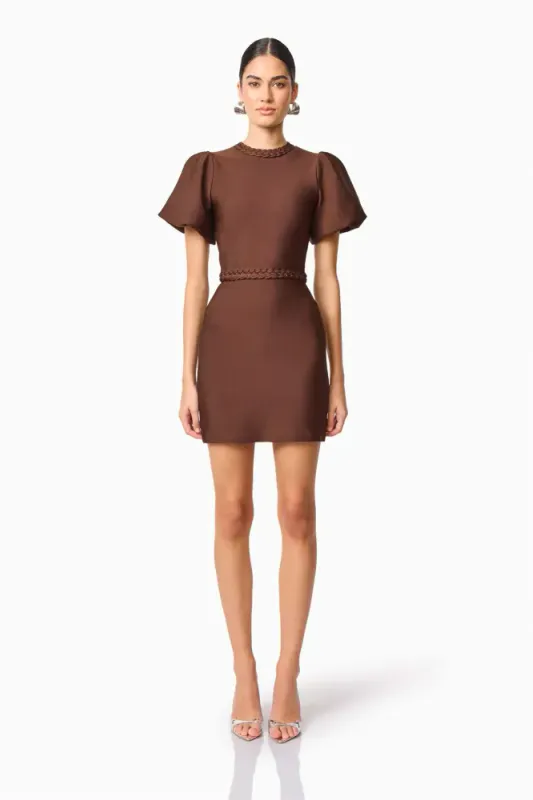 Elliat, Floriana, mini dress, brun