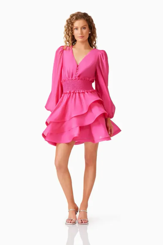 Elliat Kalani Long Sleeve Mini Dress Pink