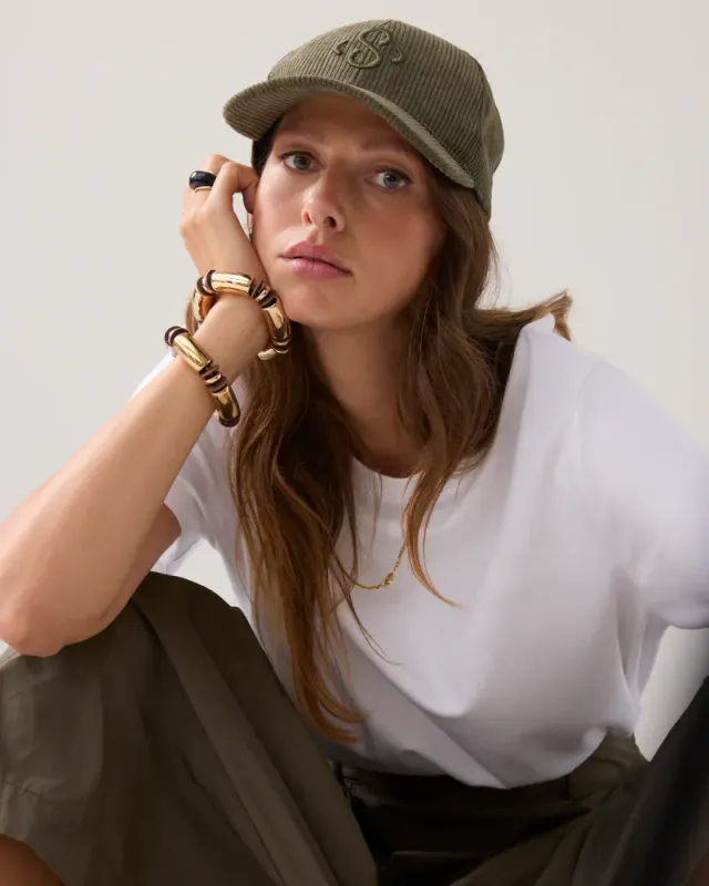 Summum caps, beige,  naturhvit og grønn