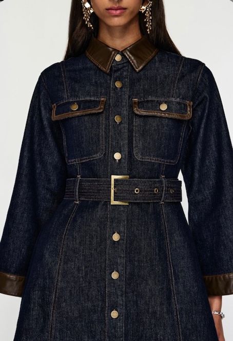 Hovedbilde MOS Nia denim midi dress, mørkeblå 