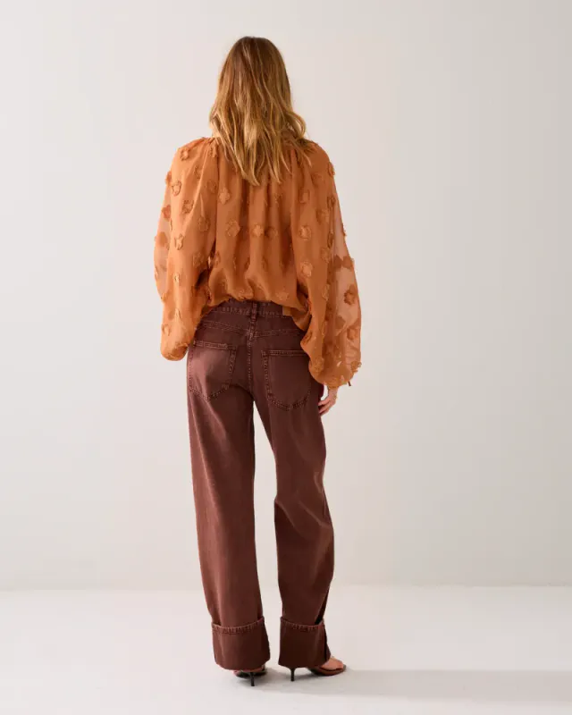 Summum, baggy loose jeans, coffee