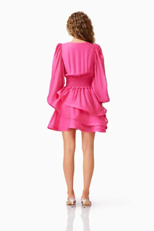 Elliat Kalani Long Sleeve Mini Dress Pink