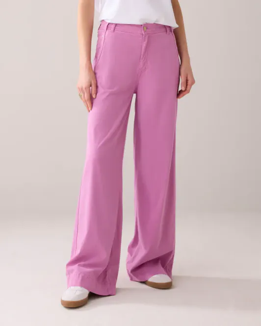 Hovedbilde Summum wide leg tencel trousers, naturhvit og ...