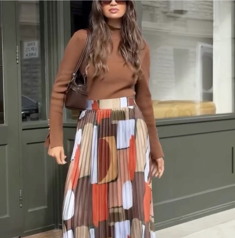 MOS - Koa pleated maxi skjørt, multicolor